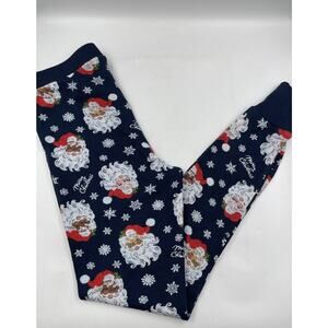 Old Navy Pajama Bottom Pants Blue Christmas Santa Size Small EUC